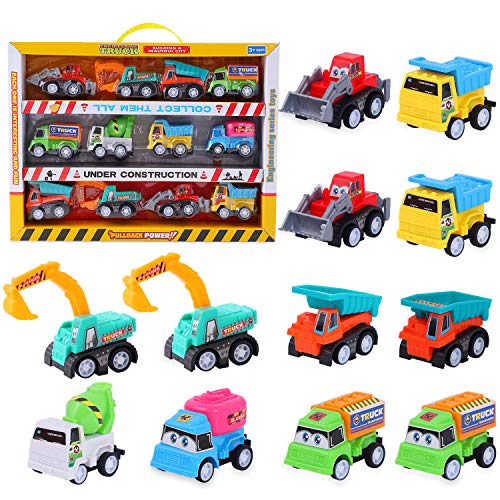 Herefun 12 Pcs Mini Coches Cars, Mini Die Cast Set, Juego de Coches de Juguete Vehículos, Tire hacia Atrás Coches de Juguetes para 3 años Niños Niñas