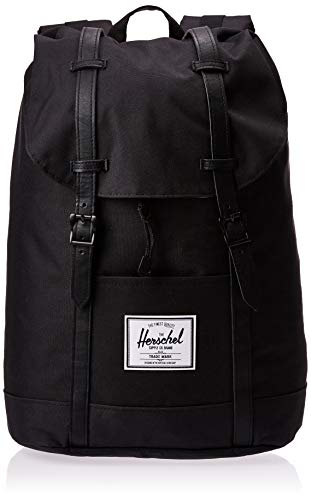 Herschel Retreat Backpack - Mochila casual unisex, Negro (Black/Black), Talla única