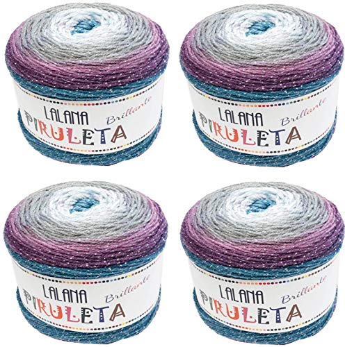 Hilo de Acrilico y lurex Ovillo de Lana para Tejer Crochet Ganchillo o Punto Torrijo PIRULETA 150g (4 unidad *150g) | MULTICOLOR 2643 Hilo de Acrilico y lurex Ovillo de Lana para Tejer Crochet Ganchillo o Punto Torrijo PIRULETA 150g (4 unidad *150g) | MULTICOLOR 2643