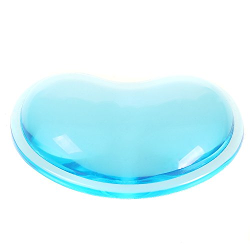 HIMRY® Reposamuñecas ergonómico del Gel Cristales, transparente Gel resto de muñeca en forma de corazón, suave flexible Reposamuñecas multiusos, Almohadilla de muñeca Gel, azul, KXC5112 blue