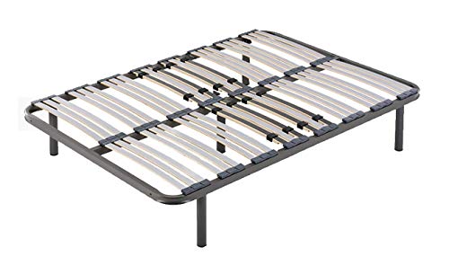 HOGAR24 Somier multiláminas con reguladores lumbares-140x200cm-PATAS 26CM (5 patas incluidas)