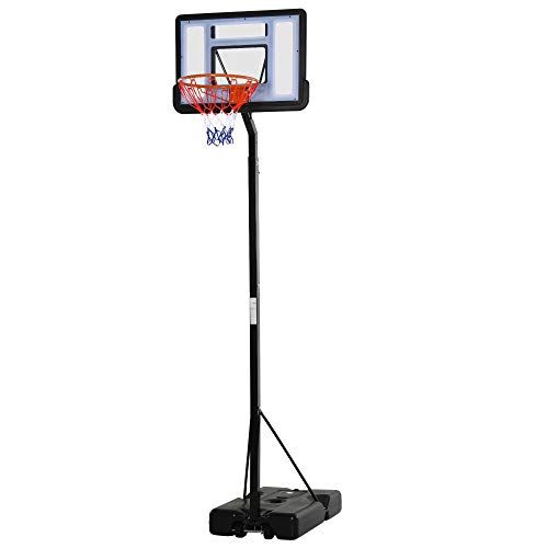 HOMCOM Canasta de Baloncesto con Soporte Móvil con Ruedas Aro de Basket Ajustable en Altura con Base Rellenable para Niños y Adultos 86x153x250-350 cm Negro HOMCOM Canasta de Baloncesto con Soporte Móvil con Ruedas Aro de Basket Ajustable en Altura con Base Rellenable para Niños y Adultos 86x153x250-350 cm Negro
