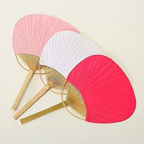 Home Collection Lote de 3 PAI PAI de Papel Abanico Plegable Abanico de Mano Colores Surtidos Rosa/Fucsia / Blanco 37 cm Home Collection Lote de 3 PAI PAI de Papel Abanico Plegable Abanico de Mano Colores Surtidos Rosa/Fucsia / Blanco 37 cm