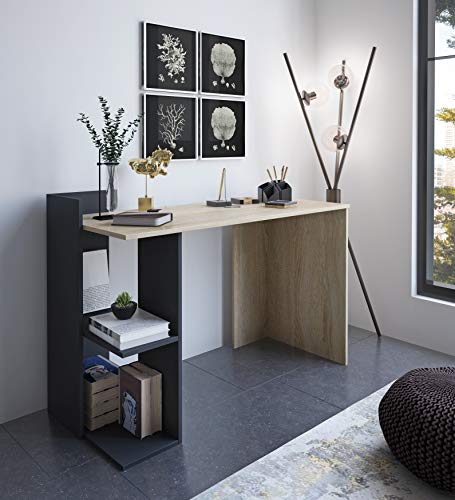 Home Heavenly® - Escritorio, Mesa despacho, Oficina Tokyo Estilo Minimalista, Industrial, Mueble multifunción 2 en 1 con cómoda estantería y Amplia Mesa de Trabajo fabricación Europea (Roble) Home Heavenly® - Escritorio, Mesa despacho, Oficina Tokyo Estilo Minimalista, Industrial, Mueble multifunción 2 en 1 con cómoda estantería y Amplia Mesa de Trabajo fabricación Europea (Roble)