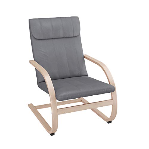 HOMECHO Sillón Mecedora Relajado y Confortable Silla de Relax para Salón, Dormitorio, Balcón Gris 65 x 73 x 96 cm HOMECHO Sillón Mecedora Relajado y Confortable Silla de Relax para Salón, Dormitorio, Balcón Gris 65 x 73 x 96 cm