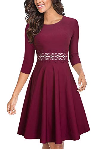 HOMEYEE Vestido de cóctel sin Mangas Bordado de la Vendimia de Las Mujeres UKA079 (EU 38 = Size M, Carmín + Tela B) HOMEYEE Vestido de cóctel sin Mangas Bordado de la Vendimia de Las Mujeres UKA079 (EU 38 = Size M, Carmín + Tela B)