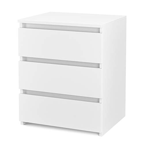 Homfa Mesita de Noche con 3 cajones Mesa de sofá Mesa Auxiliar para salón Blanco (45x38x55.5cm) Homfa Mesita de Noche con 3 cajones Mesa de sofá Mesa Auxiliar para salón Blanco (45x38x55.5cm)