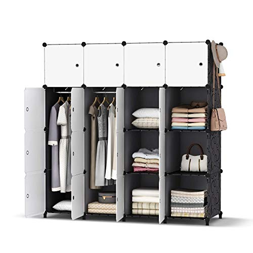 HOMIDEC Armarios Dormitorio, Armario Ropero Armarios Baratos Vestidores Armarios Abiertos, para Dormitorio o Habitacion, 142 x 146 x 46cm HOMIDEC Armarios Dormitorio, Armario Ropero Armarios Baratos Vestidores Armarios Abiertos, para Dormitorio o Habitacion, 142 x 146 x 46cm