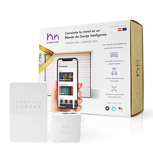 HOMYHUB Starter Kit | Mando a Distancia Garaje WiFi - Mucho más que Abrir Puerta de Garaje con tu Movil y Voz - Controla max 2 puertas por Starter Kit