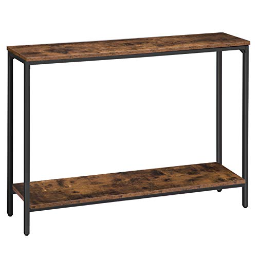 HOOBRO Mesa Consola, Mesa Aparador, Mesa de Sofá, Mesa de Estilo Industrial y Paneles Laminados de 120 cm, para Pasillo, Entrada, Sala de Estar, Fácil Montaje, Marrón Vintage EBF20XG01 HOOBRO Mesa Consola, Mesa Aparador, Mesa de Sofá, Mesa de Estilo Industrial y Paneles Laminados de 120 cm, para Pasillo, Entrada, Sala de Estar, Fácil Montaje, Marrón Vintage EBF20XG01