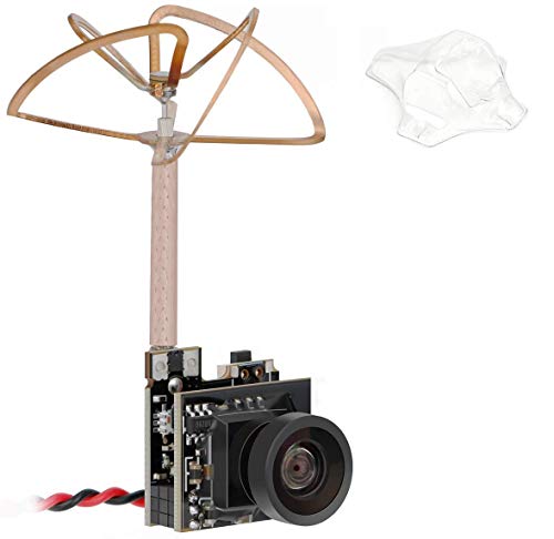 Hootracker Crazepony-UK Tiny Whoop FPV Micro cámara AIO Camera 150 Grados 5.8G Transmisor de 40CH 25mW con Antena de Hoja de trébol polarizada Circular