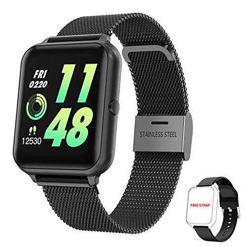 HopoFit Smartwatch, Reloj Inteligente Mujer Hombre Impermeable IP67 Pantalla Tátil Completa, Reloj Deportivo con Pulsómetro Podómetro Fitness Tracker para Android iOS Huawei Samsung