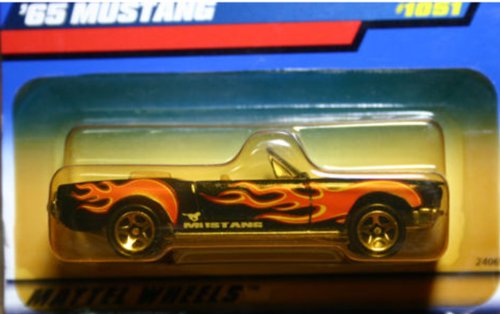 Hot Wheels 1999 Black with Flames 1965 Ford Mustang 1:64 Scale Collectible Die Cast Car #1051 by