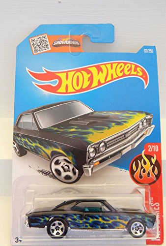 Hot Wheels, 2016 HW Flames, '67 Chevelle SS 396 [Black] Die-Cast Vehicle #92/250 by Hot Wheels