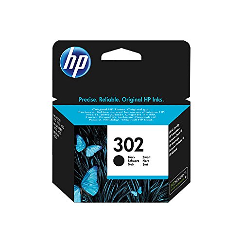 HP - Cartucho de tinta original F6U66AE HP 302 HP302 para HP Deskjet 1110, color negro, potencia: aprox. 190 páginas / 5%, color (01) 1 cartucho de tinta - negro.