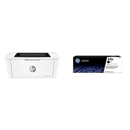 HP Laserjet Pro M15w SHNGC-1700-01 - Impresora láser (USB 2.0, WiFi, 18 ppm, Memoria de 8 MB, Wi-Fi Direct y aplicación HP Smart) + Cartucho de tóner Original 44A, Color Negro