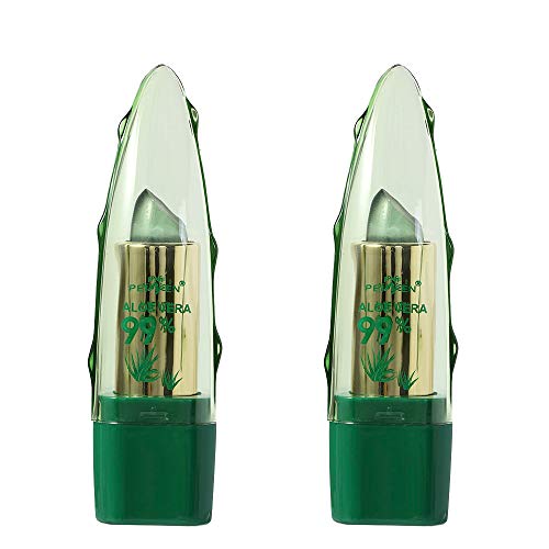 HPZHANG Lápiz Labial de Aloe Vera Que Cambia de Color, Labios Que cambian de Color con Temperatura, Brillo de Labios nutritivo de Larga duración con Aloe Vera 2pcs HPZHANG Lápiz Labial de Aloe Vera Que Cambia de Color, Labios Que cambian de Color con Temperatura, Brillo de Labios nutritivo de Larga duración con Aloe Vera 2pcs