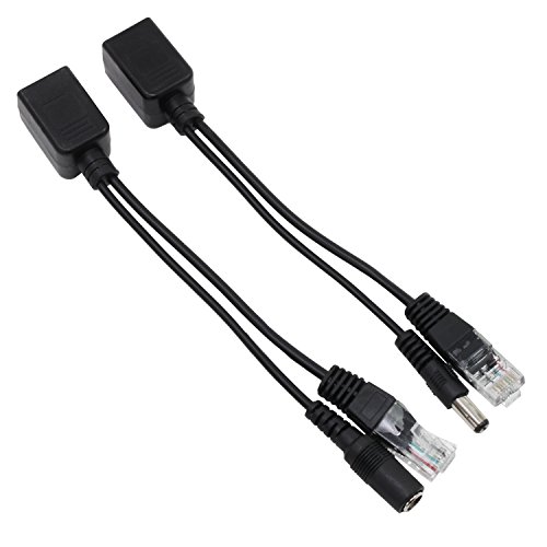 HSEAMALL 1 par de adaptadores de alimentación pasiva a través de Ethernet RJ45 PoE e inyector + divisor Kit 5 V, 12 V, 24 V, 48 V, color negro HSEAMALL 1 par de adaptadores de alimentación pasiva a través de Ethernet RJ45 PoE e inyector + divisor Kit 5 V, 12 V, 24 V, 48 V, color negro