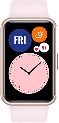 HUAWEI Watch FIT - Smartwatch con Cuerpo de Metal, Pantalla AMOLED de 1,64”, hasta 10 días de batería, 96 Modos de Entrenamiento, GPS Incorporado, 5ATM, Color Rosado