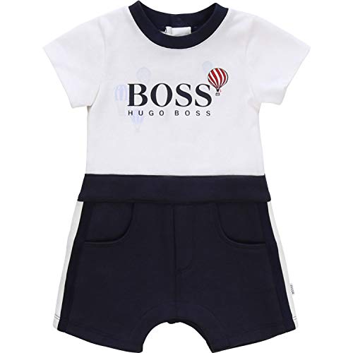 Hugo Boss Two in One - Juguete para bebé (piqué y jersey de algodón) azul marino y blanco. 6 Meses