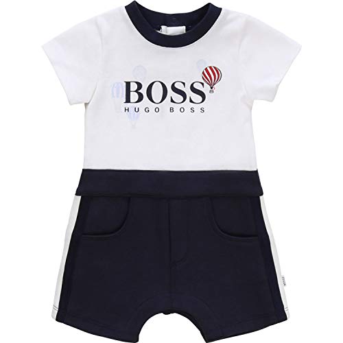 Hugo Boss Two in One - Juguete para bebé (piqué y jersey de algodón) azul marino y blanco. 6 Meses Hugo Boss Two in One - Juguete para bebé (piqué y jersey de algodón) azul marino y blanco. 6 Meses
