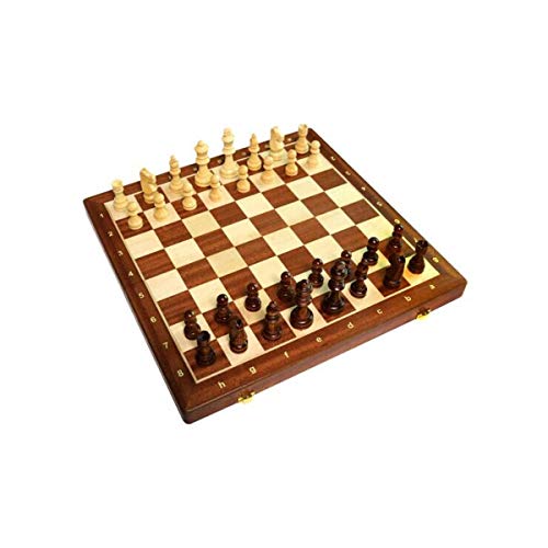 HUIJUNWENTI Ajedrez, ajedrez Internacional Tablero de Caoba Grande Ajedrez de Madera Maciza Plegable Competición de Entrenamiento de Entrada en línea (Color : Brown)