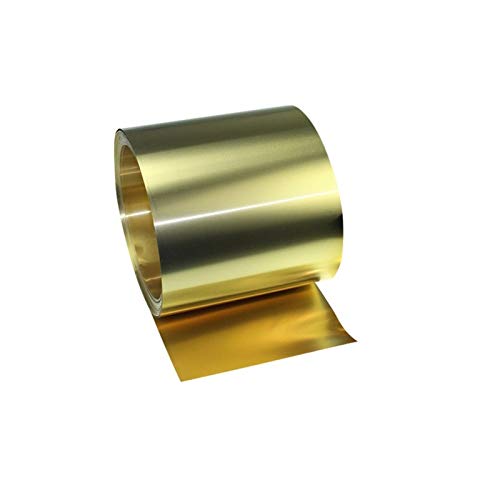 Huilon-Brass Placa de latón de latón de película de Oro H62 5 Metros/Rollo, Grosor de Tira de latón Fino 0.05mm × W100mm Hoja de latón, Lámina de Cobre de Alta pureza (Size : T0.05 X Width100mm)