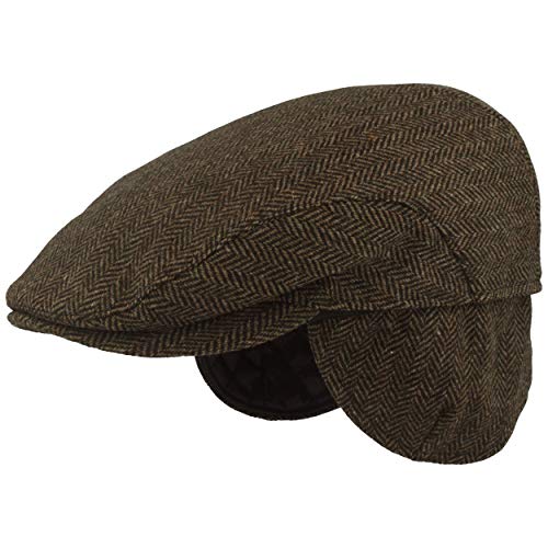 Hut Breiter Boina de Invierno con Orejeras | Gorra Gatsby | Chapela con Visera Hecha de 100% Lana en diseño de Espiga con protección para los oidos desplegable. Hut Breiter Boina de Invierno con Orejeras | Gorra Gatsby | Chapela con Visera Hecha de 100% Lana en diseño de Espiga con protección para los oidos desplegable.