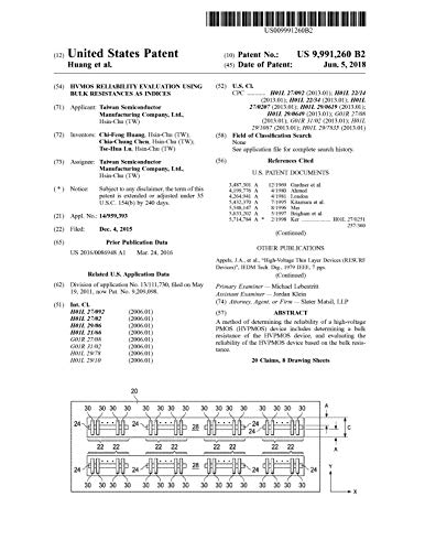 HVMOS reliability evaluation using bulk resistances as indices: United States Patent 9991260 (English Edition) HVMOS reliability evaluation using bulk resistances as indices: United States Patent 9991260 (English Edition)