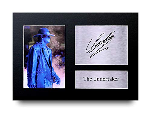 HWC Trading The Undertaker A4 Sin Marco Regalo De Visualización De Fotos De Impresión De Imagen Impresa Autógrafo Firmado por WWE WWF Fanáticos De La Lucha