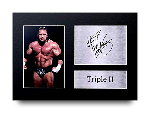 HWC Trading Triple H A4 Sin Marco Regalo De Visualización De Fotos De Impresión De Imagen Impresa Autógrafo Firmado por WWF WWE Fanáticos De La Lucha