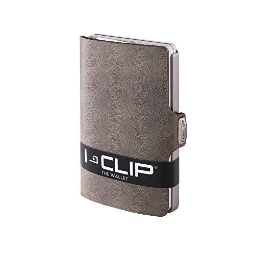 I-CLIP ® Cartera Soft-Touch Oliva, Metallic-Grey (Disponible En 8 Variantes)