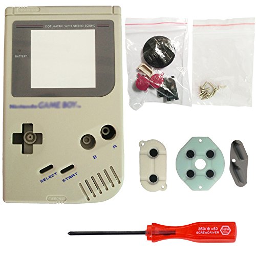 iMinker Full Housing Shell paquete de piezas de repuesto de la cubierta de la caja con herramientas abiertas para Nintendo Gameboy GB consola (Gris) iMinker Full Housing Shell paquete de piezas de repuesto de la cubierta de la caja con herramientas abiertas para Nintendo Gameboy GB consola (Gris)