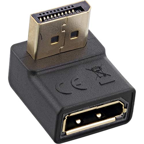 InLine® Adaptador DisplayPort Macho a Hembra DisplayPort acodado hacia Abajo