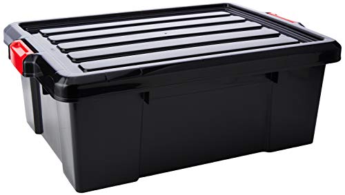 Iris Ohyama, lote de 3 cajas de almacenamiento robusto con cierre - Power Box - SK-430, plástico, negro, 43 L, 63,5 x 44,6 x 23 cm Iris Ohyama, lote de 3 cajas de almacenamiento robusto con cierre - Power Box - SK-430, plástico, negro, 43 L, 63,5 x 44,6 x 23 cm