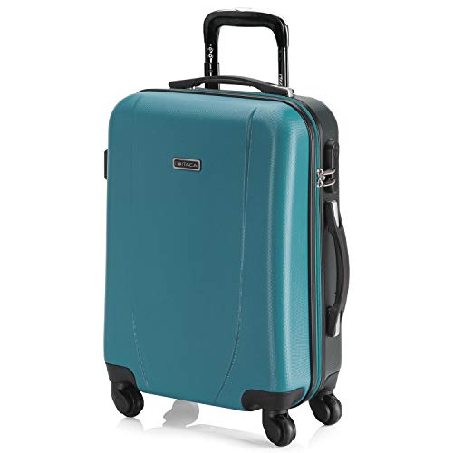 ITACA - Maleta Cabina de Viaje Rígida 4 Ruedas Trolley 55 cm ABS. Equipaje de Mano. Pequeña Práctica Cómoda y Ligera Low Cost Ryanair, Estudiante. 71150, Color Turquesa-Antracita ITACA - Maleta Cabina de Viaje Rígida 4 Ruedas Trolley 55 cm ABS. Equipaje de Mano. Pequeña Práctica Cómoda y Ligera Low Cost Ryanair, Estudiante. 71150, Color Turquesa-Antracita