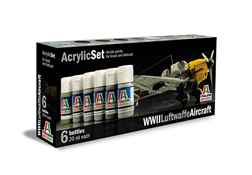 Italeri 510000436 - Conjunto de Pinturas acrílicas para los Modelos Pintura, razón: Luftwaffe Segunda Guerra Mundial Italeri 510000436 - Conjunto de Pinturas acrílicas para los Modelos Pintura, razón: Luftwaffe Segunda Guerra Mundial