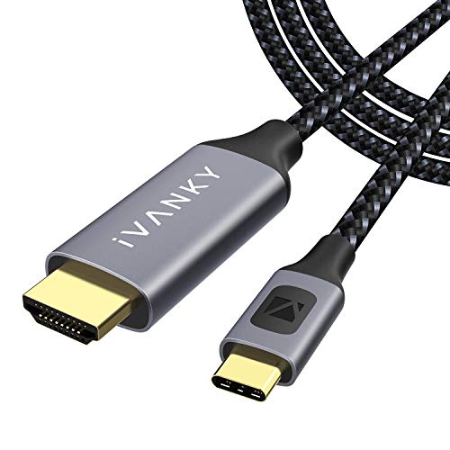 IVANKY Cable USB C a HDMI 3 Metros, Cable Tipo C 3.1 a HDMI 4K@60Hz para MacBook 2018/2017, Macbook Air 2018, iPad Pro 2018, Samsung Galaxy S10/S10E/S9/Note 8/S9+/S8, Huawei P30 Pro/P20 IVANKY Cable USB C a HDMI 3 Metros, Cable Tipo C 3.1 a HDMI 4K@60Hz para MacBook 2018/2017, Macbook Air 2018, iPad Pro 2018, Samsung Galaxy S10/S10E/S9/Note 8/S9+/S8, Huawei P30 Pro/P20