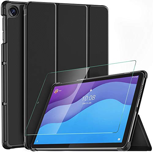 IVSO para Lenovo Tab M10 HD (2ª generación) Funda, Protector de Pantalla para Lenovo Tab M10 HD (2ª generación) con Funda para Lenovo Tab M10 HD Gen 2 10.1 TB-X306X/TB-X306F, Negro