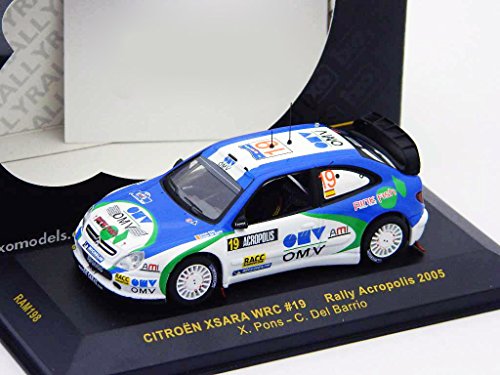 IXO - Coche Citroën Xsara WRC Rally Acropolis 2005 Escala 1/43, RAM198, Azul y Blanco