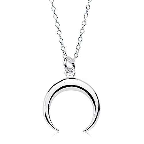 Iyé Biyé Jewels - Collar Mujer niña Plata de Ley 925 Media Luna Invertida 15 x 15 mm Cadena Forzada 45 cm Cierre reasa Iyé Biyé Jewels - Collar Mujer niña Plata de Ley 925 Media Luna Invertida 15 x 15 mm Cadena Forzada 45 cm Cierre reasa