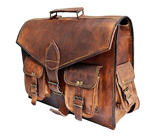 Jaald 40 Cm Bolso Bandolera Mochila Backpack Bolsa De Hombro Maletin De Piel Auténtica para Hombre Convertible Portátil Leather Messenger Bag Laptop