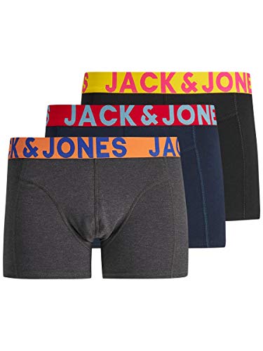 Jack & Jones Jaccrazy Solid Trunks 3 Pack Noos Bóxer, Negro (Black Detail: Navy Blazer & Black), Medium para Hombre Jack & Jones Jaccrazy Solid Trunks 3 Pack Noos Bóxer, Negro (Black Detail: Navy Blazer & Black), Medium para Hombre