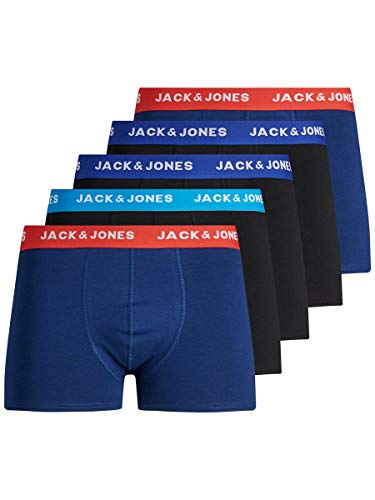 JACK & JONES Jaclee Trunks 5 Pack Bóxer, Azul (Surft The Web/Estate Blue/Blue Jewel), Small (Pack de 5) para Hombre JACK & JONES Jaclee Trunks 5 Pack Bóxer, Azul (Surft The Web/Estate Blue/Blue Jewel), Small (Pack de 5) para Hombre