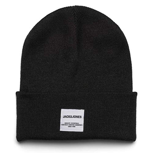 Jack & Jones Jaclong Knit Beanie Noos Gorro de Punto, Negro (Black Black), Talla Única para Hombre Jack & Jones Jaclong Knit Beanie Noos Gorro de Punto, Negro (Black Black), Talla Única para Hombre