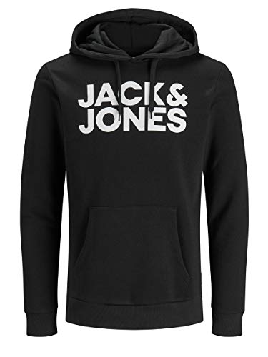 Jack & Jones Jjecorp Logo Sweat Hood Noos Capucha, Negro (Blackschwarz), Large para Hombre Jack & Jones Jjecorp Logo Sweat Hood Noos Capucha, Negro (Blackschwarz), Large para Hombre