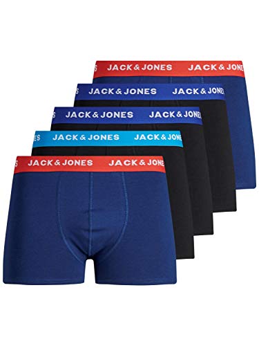Jack & Jones Trunks - Juego de 5 calzoncillos tipo bóxer Surftheweb - Lote de 5 bolsas para ropa sucia L