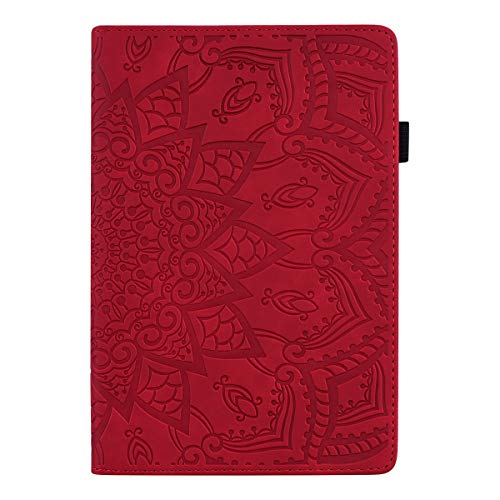 Jajacase Funda Folio iPad Mini 1 2 3 4 5 -Slim Carcasa Cuero PU Silicona y Multiángulo y Soporte Case Cover Protector-Rojo
