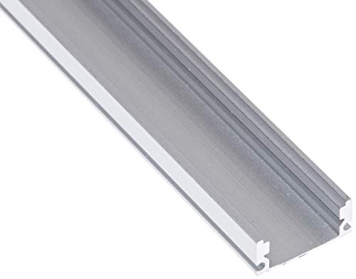 JANDEI - 4 * 1 metro Perfil aluminio tira led superficie con tapa traslúcida 12,3x6,08mm