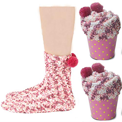 JARSEEN 2 Caja Regalo Navidad Calcetines Dia de san Valentin Super Suaves Cómodos Calentar Mujer DIY (2 Rosa, EU 36-42)